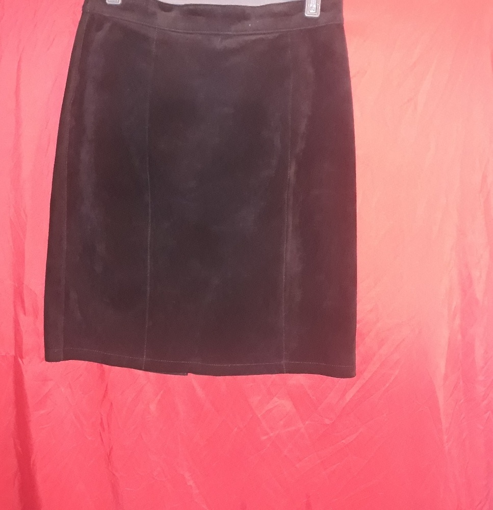 A.D.A. Genuine leather suede tight half skirt